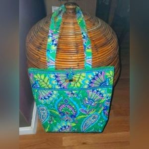 Vera Bradley Emerald paisley toggle tote